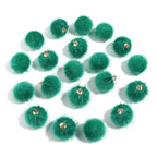 20pcs Plush Fur Covered Ball Beads Charms Multicolor Pompom Pendant For DIY Jewelry Making Necklace Bracelet Earring Accessories