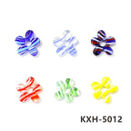 6pcs Irregular Shape Cute Mini Glass Flower Ornament Christmas Wedding Party Decor Supplies DIY Girl Jewelry Pendant Accessories