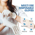 10-100PCS White Nitrile Disposable Gloves – Latex & Powder-Free Household, Cooking, Food-Safe, and Cleaning Work Gloves