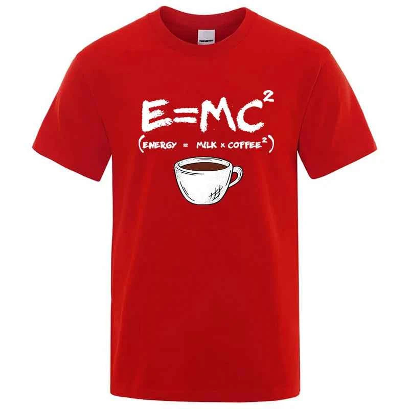 Summer Men T-shirt Cotton Blend Casual Funny Energy=Milk+Coffee Print Men Cool Loose O-neck Tops For Men Short Sleeve Male Tees