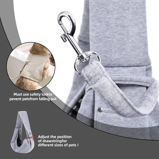 Cotton Dog Sling Carrier – Comfortable Crossbody Pet Travel Bag