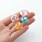 20pcs Acrylic Heart Beads Transparent Loose Spacer Beads for DIY Jewelry Making Pendants Neaklace Bracelet Needlework Material