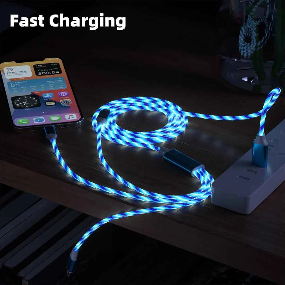 3 in 1 USB Cable for iPhone Fast Charger Charging Cable For Android phone type c xiaomi huawei Samsung Charger Wire For iPad