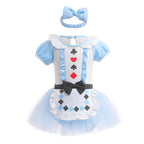 Baby Romper Tutu Dress with Headband Infant Baby Girl Princess Clothes Cute Design Kids Dress Halloween Party Costumes Outfit