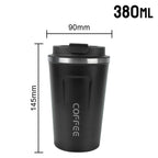 Thermo Cafe Coffee Mug Car Thermos Mug 380/510ML Leak_Proof Travel Thermo Cup for Tea Water Coffee Double Stainless Steel