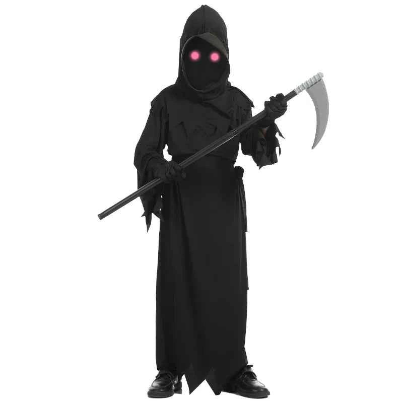 Kids Grim Reaper Costume – Skeleton Glow Halloween Outfit