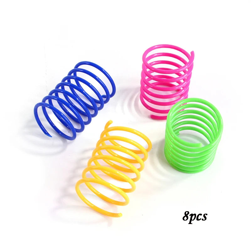 Kitten Cat Toys Wide Durable Heavy Gauge Cat Spring Toy Colorful Springs Cat Pet Toy Coil Spiral Springs 4/8/16/20pcs - WTN Essentials 