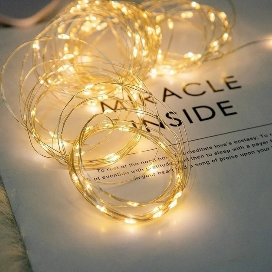 1m 2m 3m 5m Led Copper Wire Fairy Lights  Battery Powered Holiday Lighting Fairy Christmas Tree Garland Wedding Party Decoration