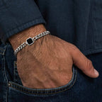 Stylish Men's Chain Bracelet,Hip Hop Stainless Steel Cuban Chain Wristband,Jewelry Gift for Father Son Husband BBF