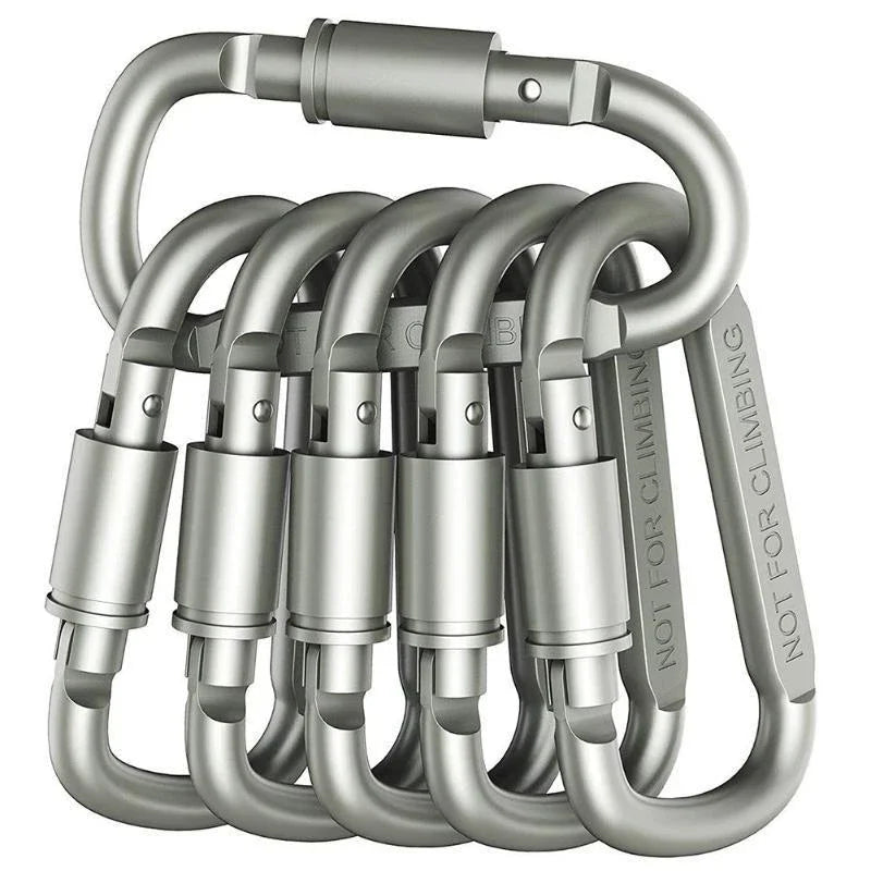 2-6PCS Carabiner Set For Key Camping Survival EDC Outdoor Keychain Clip  Alloy Aluminum Tactical Caribiner Hook Karabiners