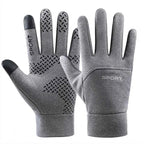 Winter Waterproof Fishing Men's Gloves Women's Cycling Warm Anti Slip Outdoor Sports Exposed Two Finger Touch Screen Gloves