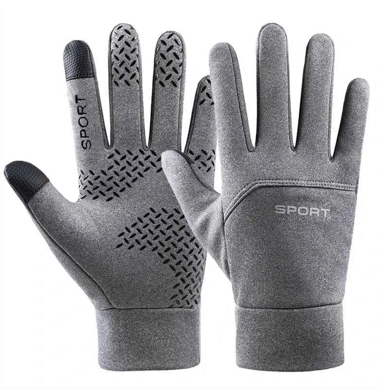 Winter Waterproof Fishing Men's Gloves Women's Cycling Warm Anti Slip Outdoor Sports Exposed Two Finger Touch Screen Gloves