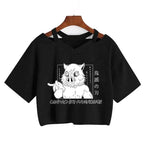 Demon Slayer T Shirt Nezuko Tshirt Women Kimetsu No Yaiba Crop Top Tees Japanese Anime Tanjirou Kamado Tops Manga T-shirt Female