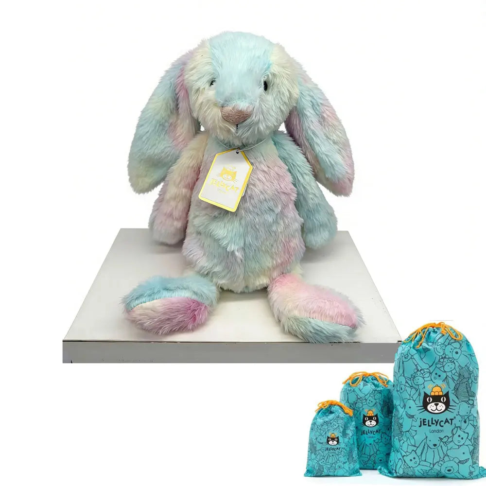 Latest JC Bonnie Rabbit Leopard Print Plush Toy with Tag, Soft Flower Ears, Cartoon Rabbit Doll, Birthday Gift, Home Decor