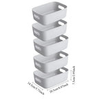 5pcs Stackable Storage Box Set,Rectangular Plastic Organizer Containers,Durable, Reusable,for Kitchen,Bathroom,Dorm Essentials