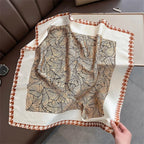 2025 Silk Shawl Print Headscarf Cat Hair Wrap Neckerchief Female Satin Square Scarf For Women Headband Foulard Hijab Bandana