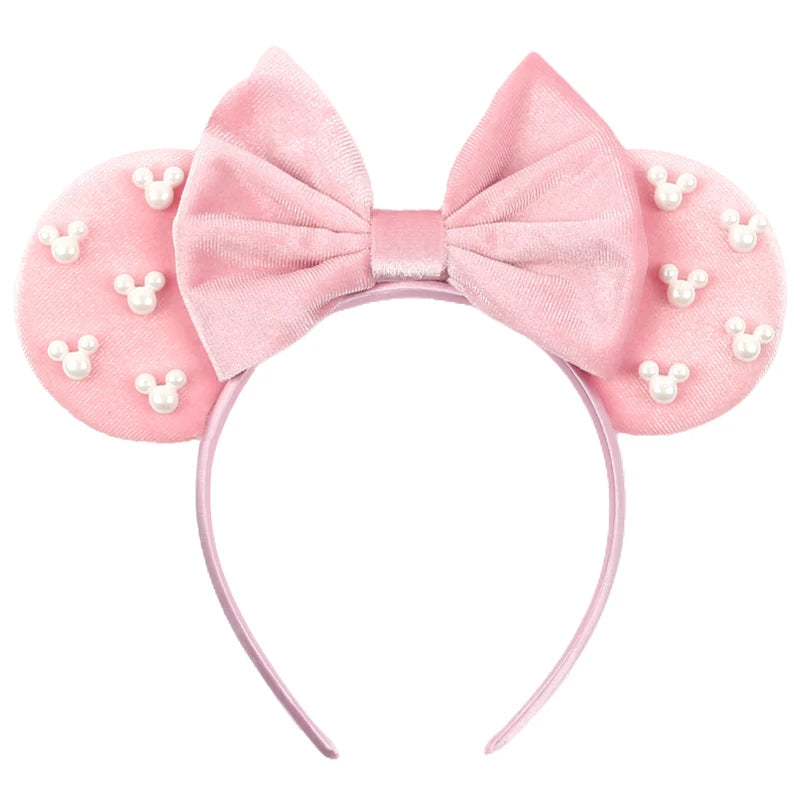 New Trendy Mouse Ears Headband 3.3"Velvet For Girls Soft Bow Hairband Halloween Festival Party Trip DIY Hair Accessories Gifts