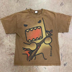 2024 Retro Kawaii Oversized Summer Trend Funny T shirts Printed Versatile Couple Cotton Y2k Casual Loose Tops New Simple Tee
