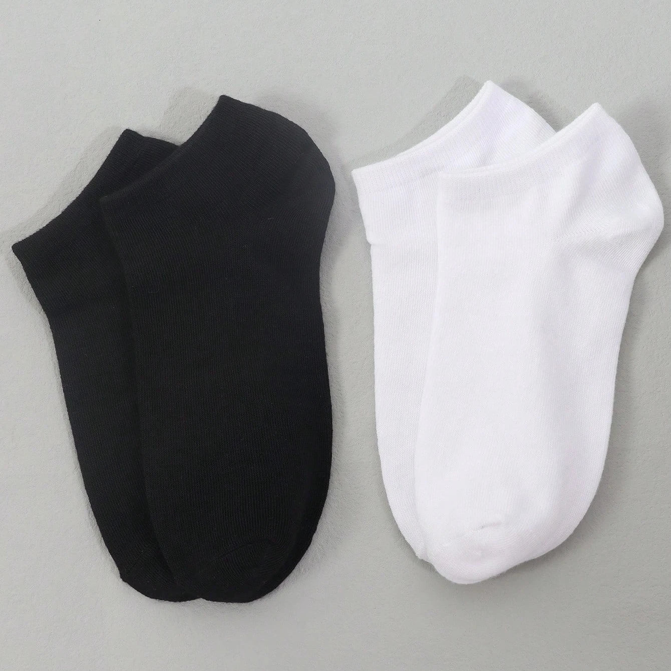 20 Pairs Women/Men Family Matching Short Socks, Black & Grey Series With Bow, Heart, Stripe