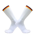 Socks Aero Anti Slip Silicone Summer Whiteline Cycling Socks Men Bicycle Sport Running Bike Socks Calcetines Ciclismo