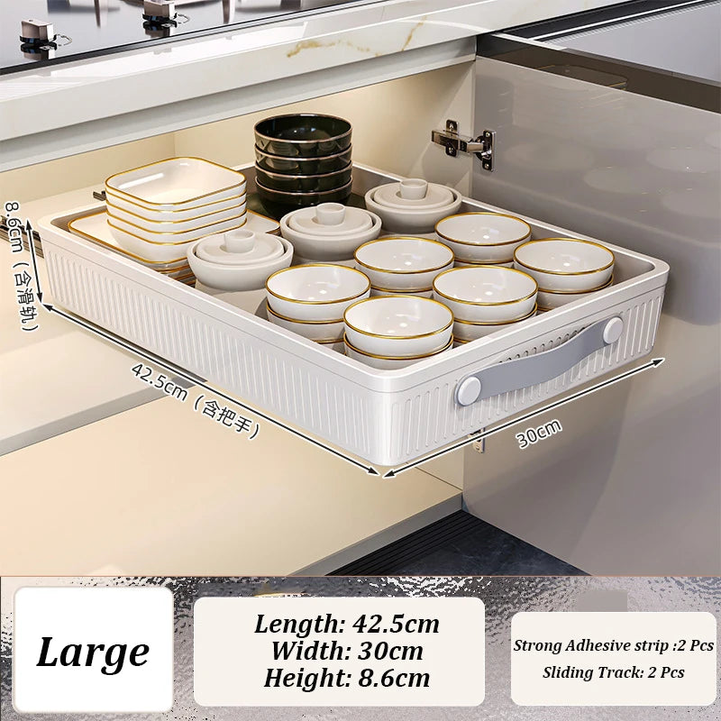 Pull-Out Kitchen Cabinet Organizer – Sliding Drawer Storage Rack