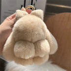 Fluffy Bunny Plush Keychain Cute Rabbit Bag Charm