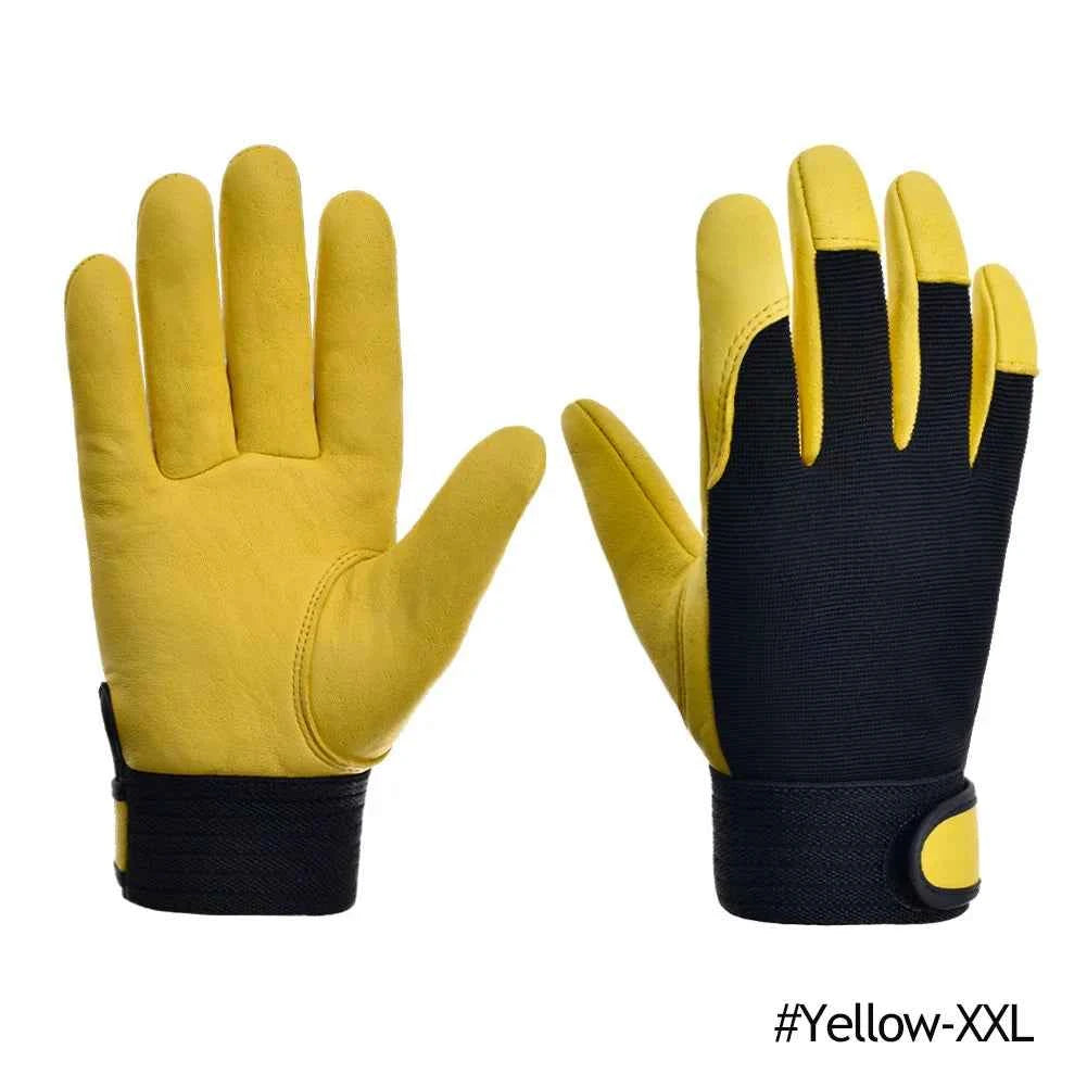 Cowhide Leather Work Gloves Safety Labour Protection Garden Sports Motorcycle Driver Workers Work Welding Wear-resistant Gloves
