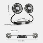 SEAMETAL Car USB Fan Dual Head Cooling Air Fan Independent Switch 3-Speed 360 Degree Adjustable Auto Headrest Fan for Rear Seat