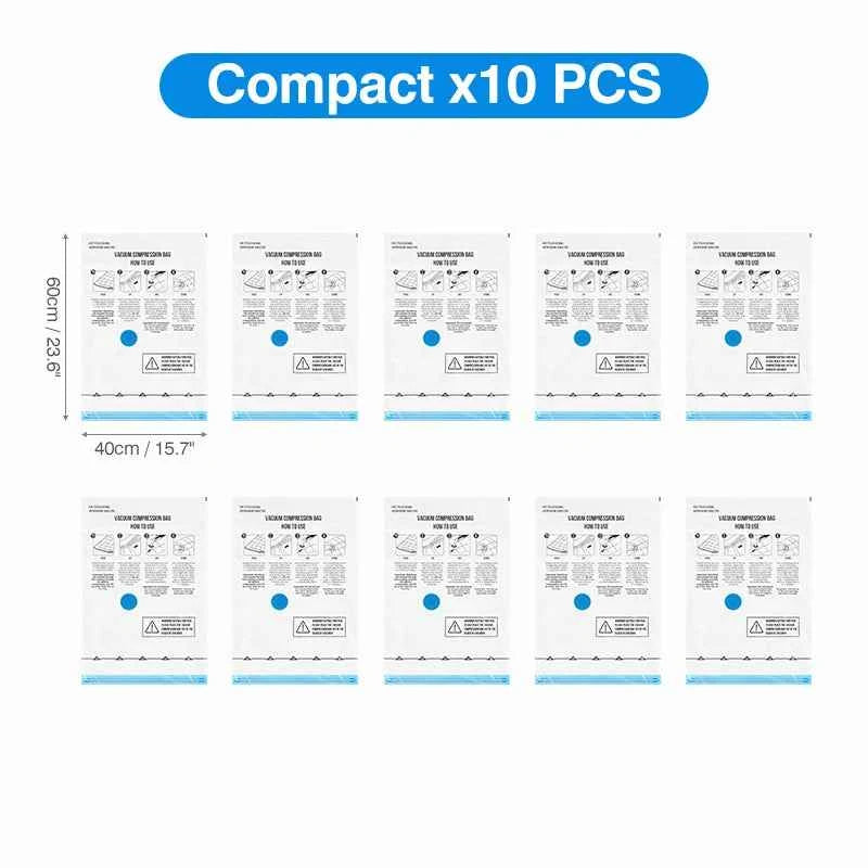 Vacuum Storage Bags 8-18Pc Space Saver Bag Travel Rechargable Air Pump Various Seal Bag Pump for Compress Clothe Blanket Luggage