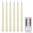 Pack of 12/24Pc LED Flameless Flickering Taper Candles with Remote Battery Operated Tea Lights Home Wedding Decor Candlesticks