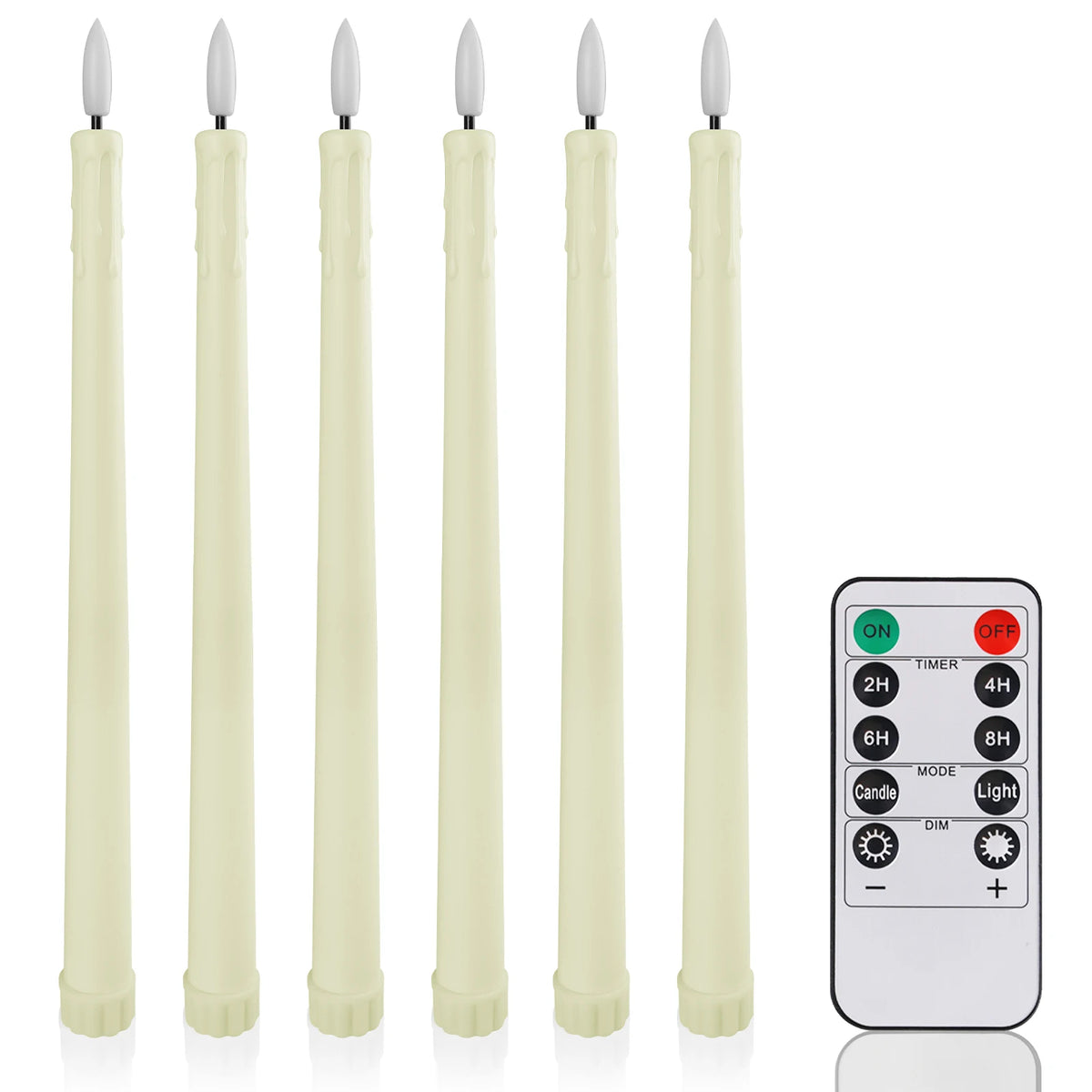 Pack of 12/24Pc LED Flameless Flickering Taper Candles with Remote Battery Operated Tea Lights Home Wedding Decor Candlesticks