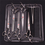 Pet Grooming Scissors Purple Dragon Japan Stainless Pink Curved Scissors For Dogs Dog Thinning Scissors Pet Chunker Shears Z3003