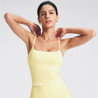 NCLAGEN GYM Tank Top With Built-In Bra Women's Yoga Clothing Running Square Neck Fitness Vest Beautiful Back Sports Workout