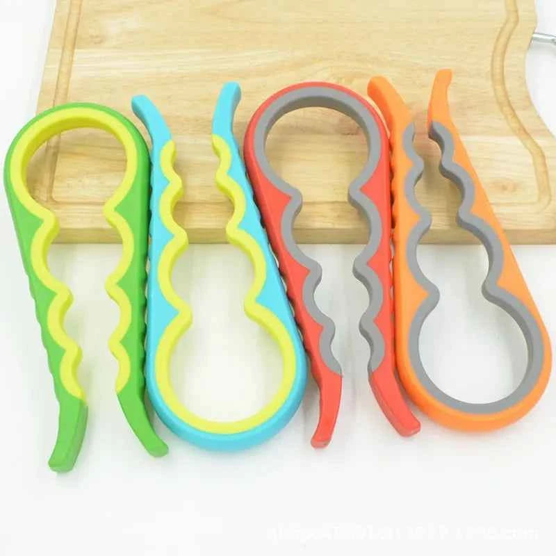 Jar Opener Easy Grip Wrench 4 in 1 Handy Save Strength Can Beer Bottle Cap Openers Lid Twist Off Tools Portable Kitchen Gadgets