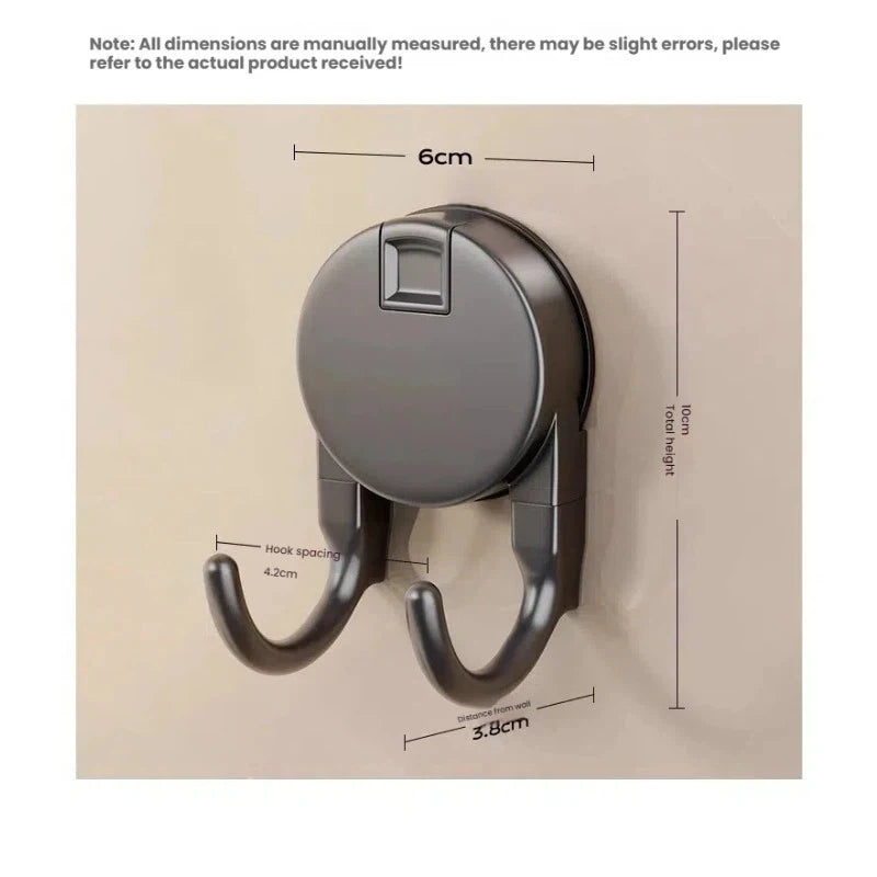 Suction Cup Hook No Drilling Required Bathroom Hooks Kitchen Door Back Clothes Hook Dual Hooks Strong Load-bearing Hooks