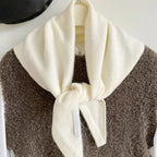 British Korean Style Niche Wool Knitted Triangular Scarf Women Headscarf Knitted Scarf Multi-functional Warm Knitted Scarf