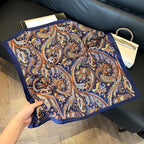 Elegant Nordic Style All Seasons Scarf Faux Silk Large Square Shawl Simple Chic Decorative Wrap For Teens