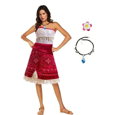 Women Moana Cosplay Costume – Ocean Princess Tassel Skirt Outfit