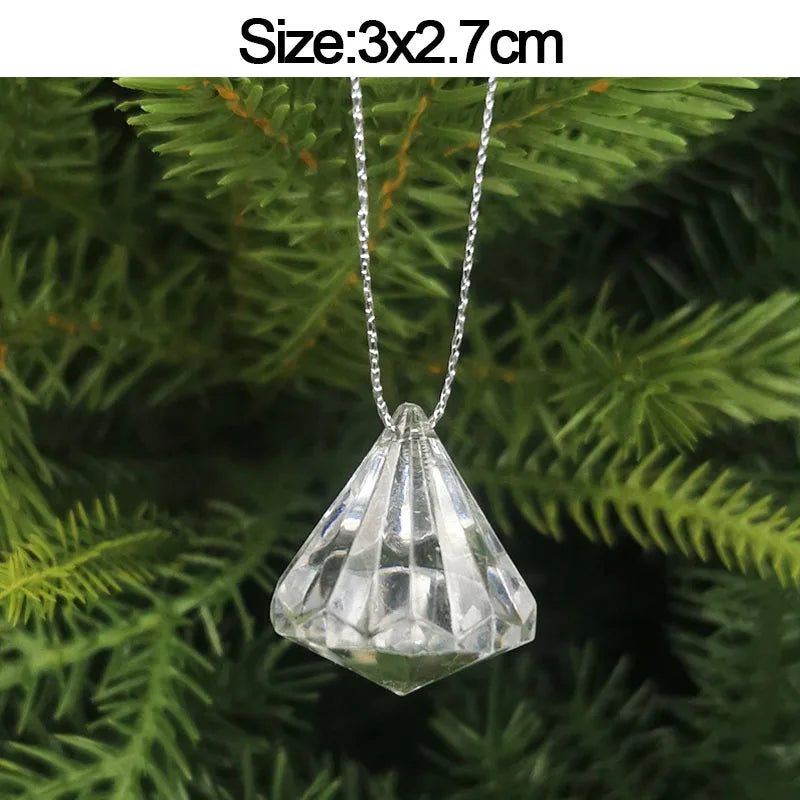 5pcs Christmas Home Decorations Crystal Acrylic Ornaments Snowflake Elk Xmas Tree Hanging Pendants Navidad 2026 New Year Gift