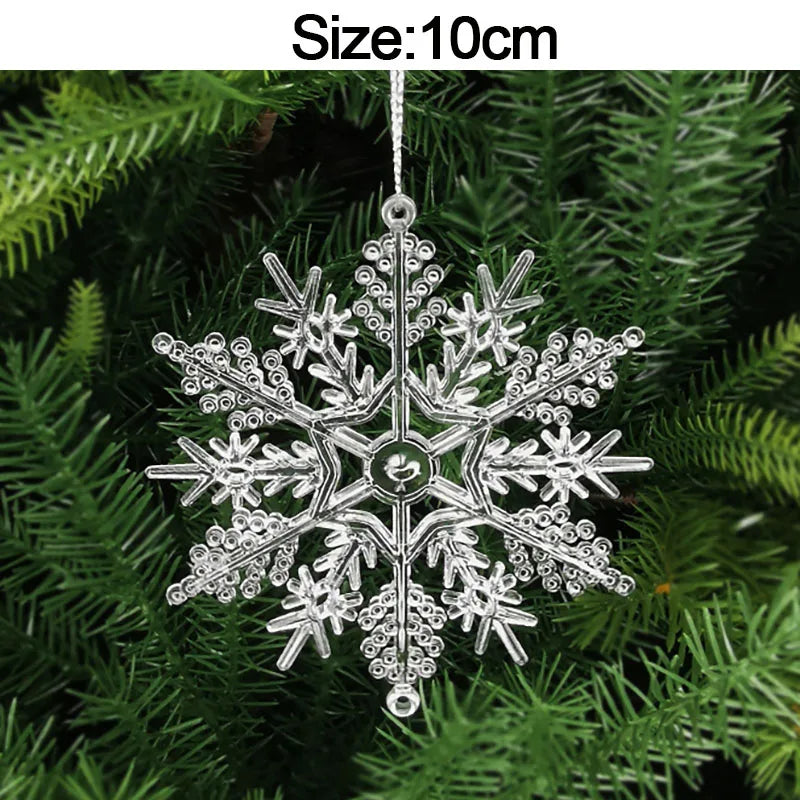 5pcs Christmas Home Decorations Crystal Acrylic Ornaments Snowflake Elk Xmas Tree Hanging Pendants Navidad 2026 New Year Gift