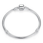 Original 925 Silver Bracelets Four Leaf Clover Butterfly Heart Bracelet Fit DIY Charms Beads Fashion Jewelry 17-20CM