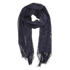 RUNMEI Black Yellow Pink Color Floral Lace Scarf Tassel Fringe Shawl Wrap Flower Headscarf Muslim Hijabs scarfs Women Ladies