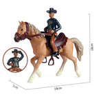 Oenux Farm Stable House Model Action Figures Emulational Horseman Horse Animals Playset Figurine Cute Educational Kids Toy Gift