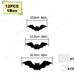 Halloween Bat & Spider Night Light Wall Decor – 3D Glow Stickers