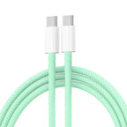 60W USB C to Type C Color Cable For Apple iPhone  PD Fast Charging For Huawei Xiaomi Samsung Type C Weaving Cable Accessories