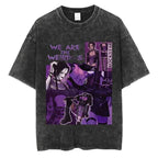 Japanese Anime Nana Osaki Print Vintage Washed Tshirt Harajuku Streetwear Graphic T-Shirt Summer Short Sleeve Cotton Tshirt