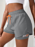 Women's High Rise Yoga Shorts With Elastic Proximity Control Running Shorts, Fake Two Pieces Pants