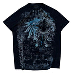 Southpole Y2K Vintage Cotton Graphic Tee Distressed Oversized Unisex T-Shirt with Gothic Print Streetwear Retro Soft Shirt Man