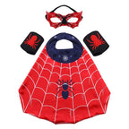 Kids Spider Superhero Cape & Mask Costume Set