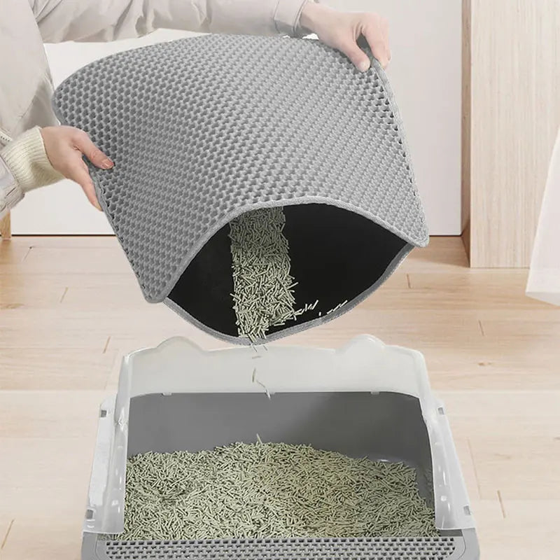 Pet Cat Litter Mat Waterproof Double Layer Cat Litter Trapping Pet Litter Box Mat Clean Pad Products For Cats Accessories - WTN Essentials 